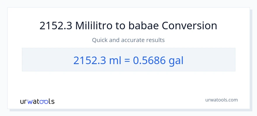 2152.3 mga mililitro patungong Mga galon na conversion