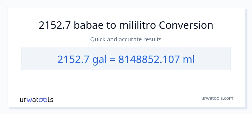 2152.7 Mga galon patungong mga mililitro na conversion