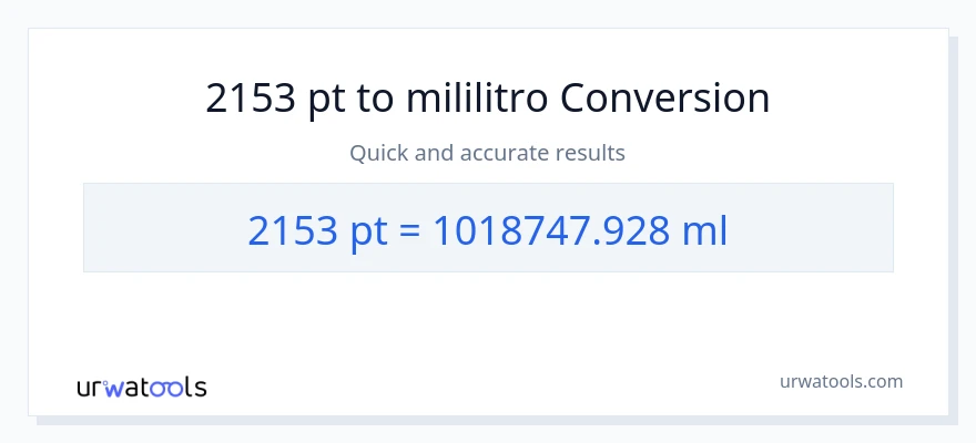 2153 Pints patungong mga mililitro na conversion