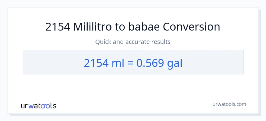 2154 mga mililitro patungong Mga galon na conversion