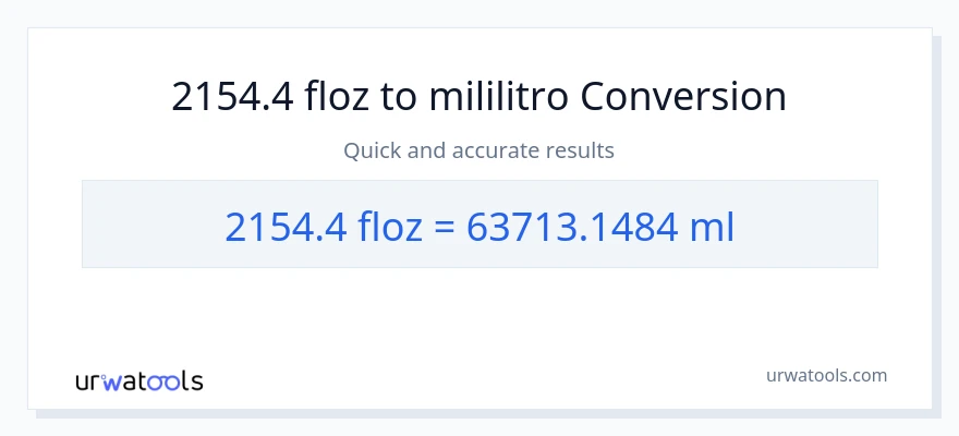 2154.4 mga onsa ng likido patungong mga mililitro na conversion