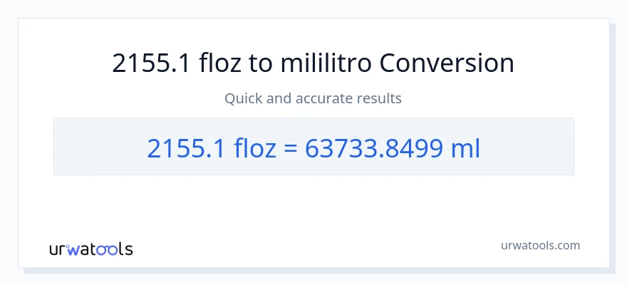 2155.1 mga onsa ng likido patungong mga mililitro na conversion