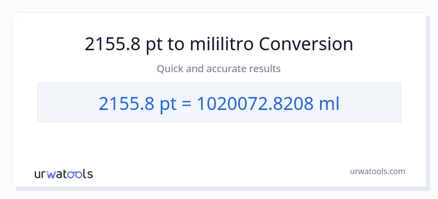 2155.8 Pints patungong mga mililitro na conversion