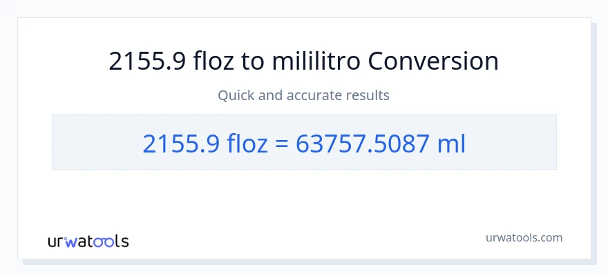 2155.9 mga onsa ng likido patungong mga mililitro na conversion