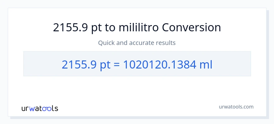 2155.9 Pints patungong mga mililitro na conversion