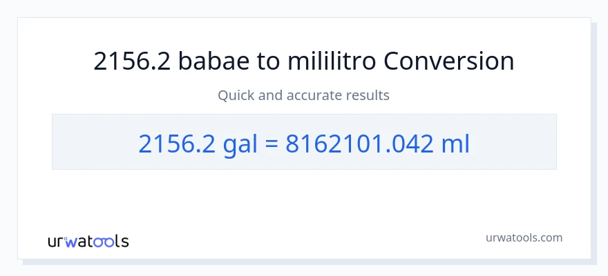 2156.2 Mga galon patungong mga mililitro na conversion