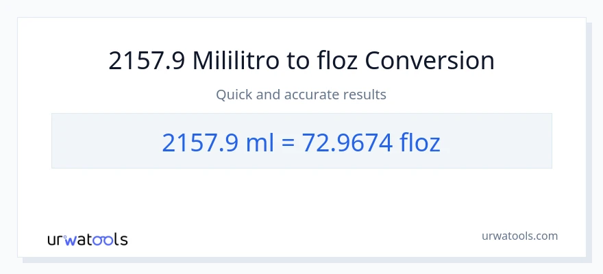 2157.9 mga mililitro patungong mga onsa ng likido na conversion