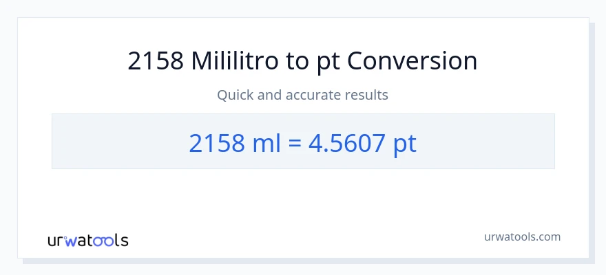 2158 mga mililitro patungong Pints na conversion