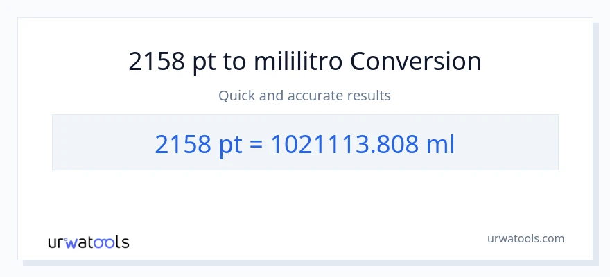 2158 Pints patungong mga mililitro na conversion