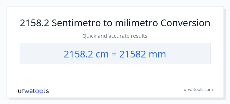 2158.2 Mga Sentimetro patungong milimetro na conversion