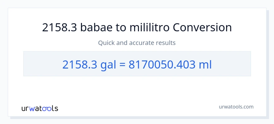 2158.3 Mga galon patungong mga mililitro na conversion