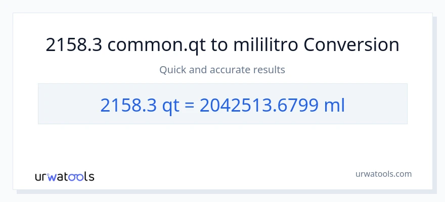 2158.3 Quarts patungong mga mililitro na conversion