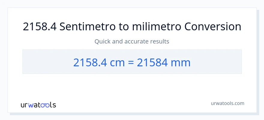 2158.4 Mga Sentimetro patungong milimetro na conversion