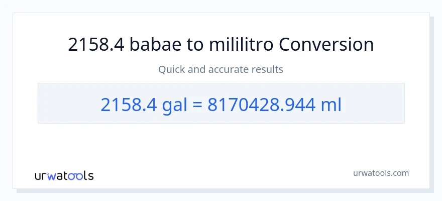 2158.4 Mga galon patungong mga mililitro na conversion
