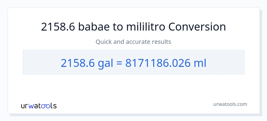 2158.6 Mga galon patungong mga mililitro na conversion