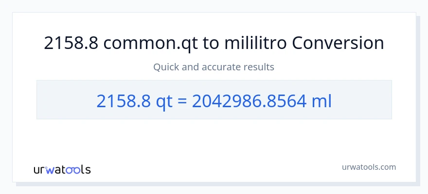 2158.8 Quarts patungong mga mililitro na conversion
