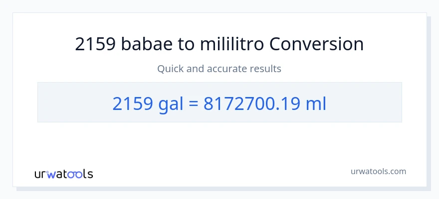 2159 Mga galon patungong mga mililitro na conversion