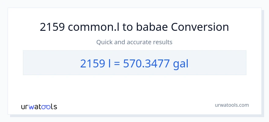 2159 Liters patungong Mga galon na conversion