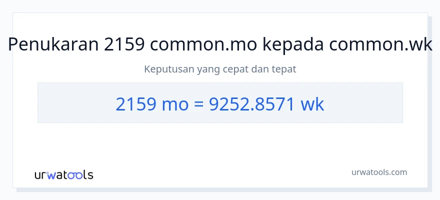 Penukaran 2159 Bulan kepada Minggu