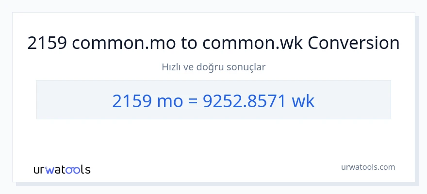 2159 Aylar'den Haftalar'e dönüşüm
