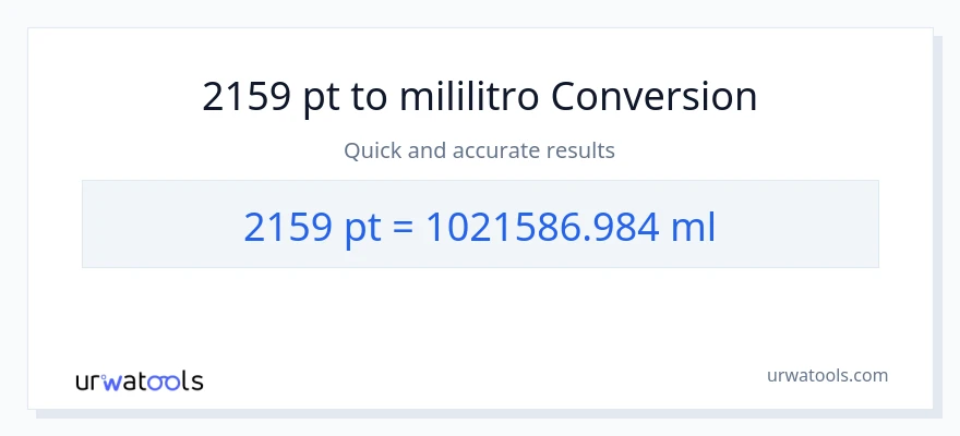 2159 Pints patungong mga mililitro na conversion