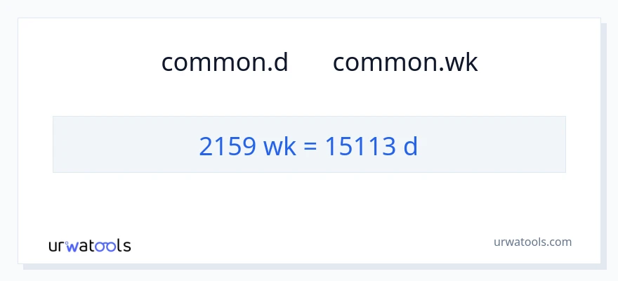 تبدیل 2159 هفته‌ها به روزها