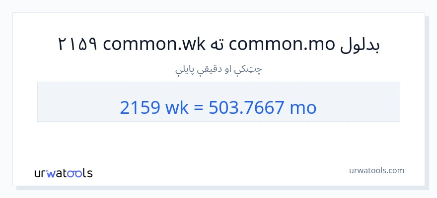 2159 اونۍ ته میاشتې بدلون