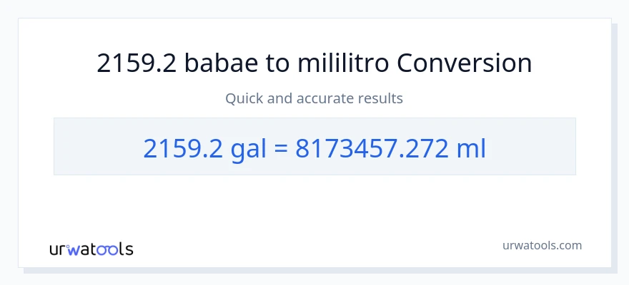 2159.2 Mga galon patungong mga mililitro na conversion