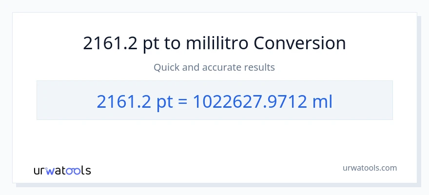 2161.2 Pints patungong mga mililitro na conversion