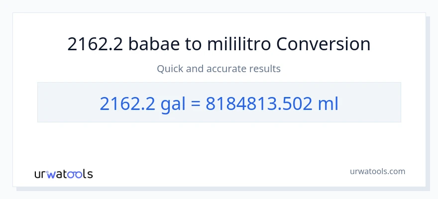 2162.2 Mga galon patungong mga mililitro na conversion