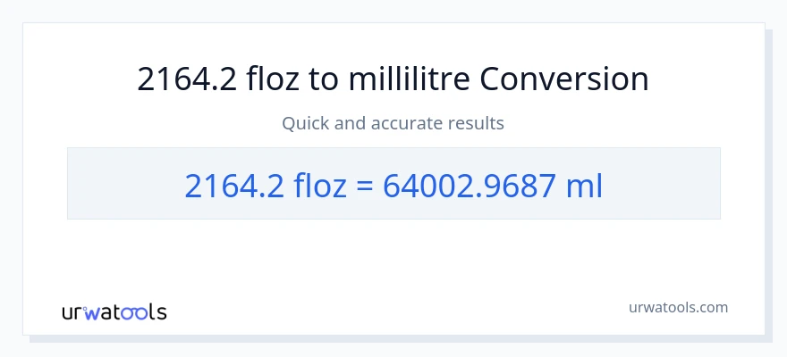 Conversion 2164.2 onces liquides vers millilitres
