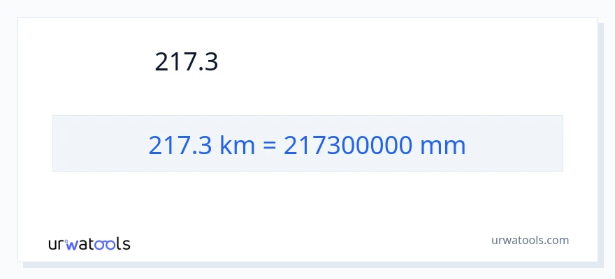 217.3 キロメートル から ミリメートル への変換