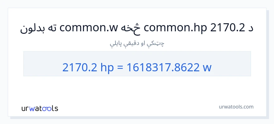 2170.2 هارس پاور ته واټونه بدلون
