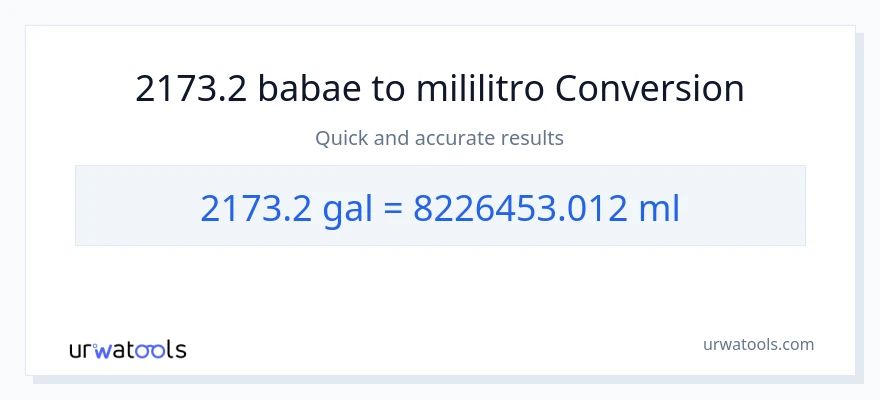 2173.2 Mga galon patungong mga mililitro na conversion