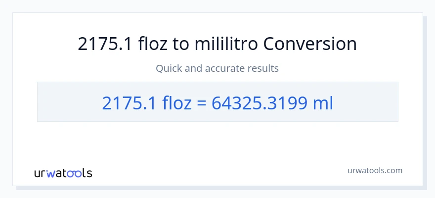 2175.1 mga onsa ng likido patungong mga mililitro na conversion