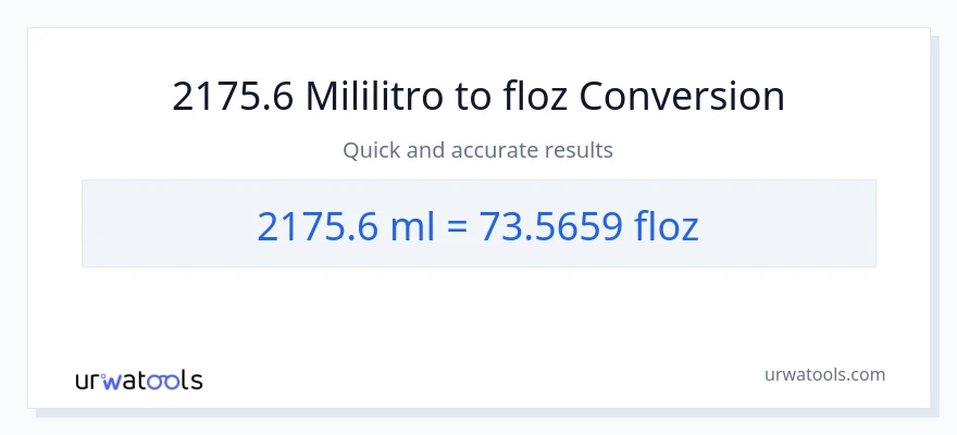 2175.6 mga mililitro patungong mga onsa ng likido na conversion