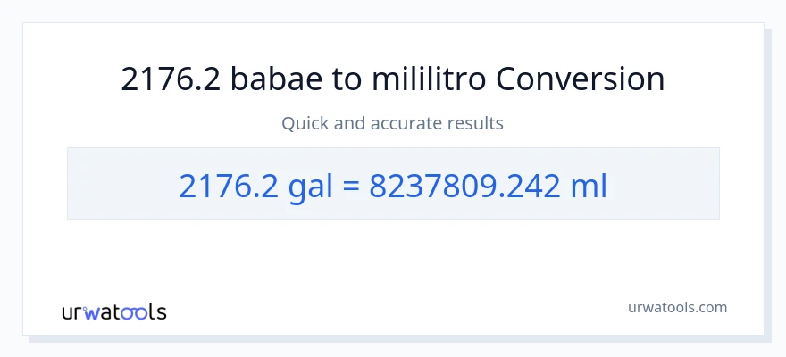 2176.2 Mga galon patungong mga mililitro na conversion