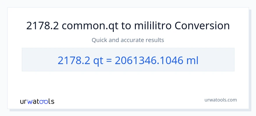 2178.2 Quarts patungong mga mililitro na conversion