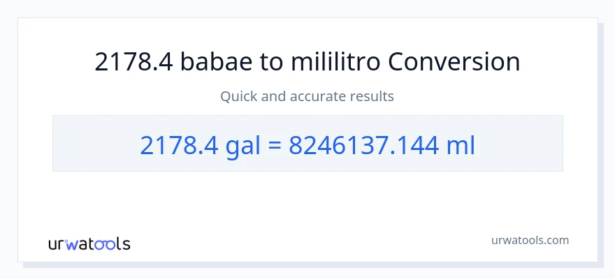 2178.4 Mga galon patungong mga mililitro na conversion