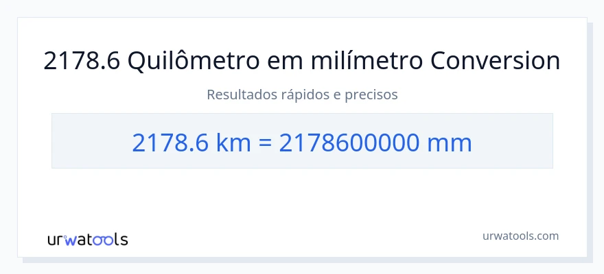Conversão de 2178.6 quilômetros para milímetros