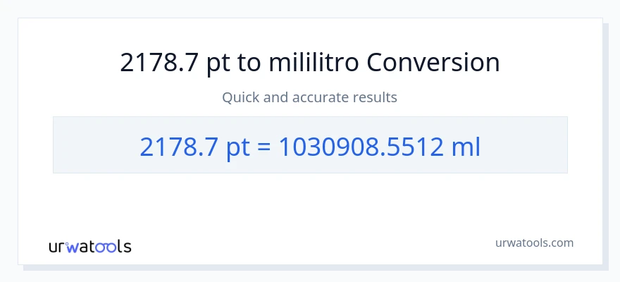 2178.7 Pints patungong mga mililitro na conversion