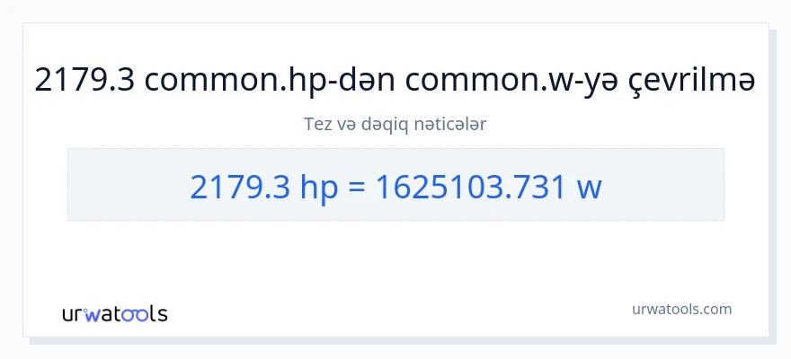 2179.3 at gücü-dən vatt-ə çevrilmə