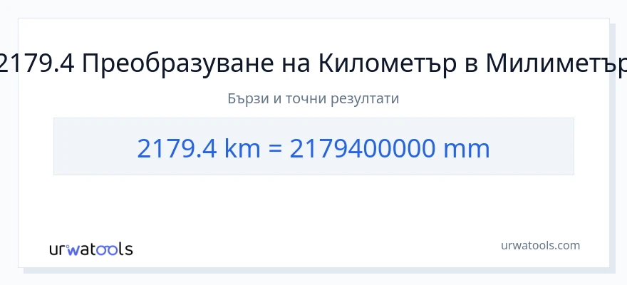 2179.4 конверсия от километри до милиметри