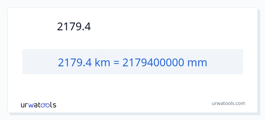 2179.4 キロメートル から ミリメートル への変換