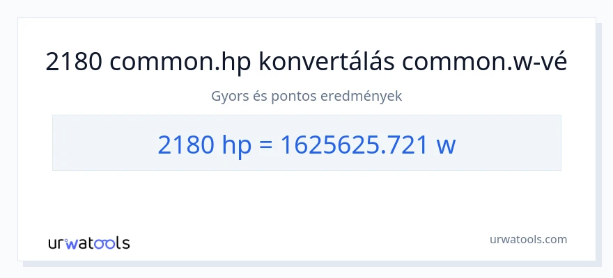 2180 lóerő - watt konverzió