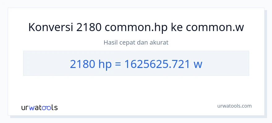 Konversi 2180 daya kuda ke watt
