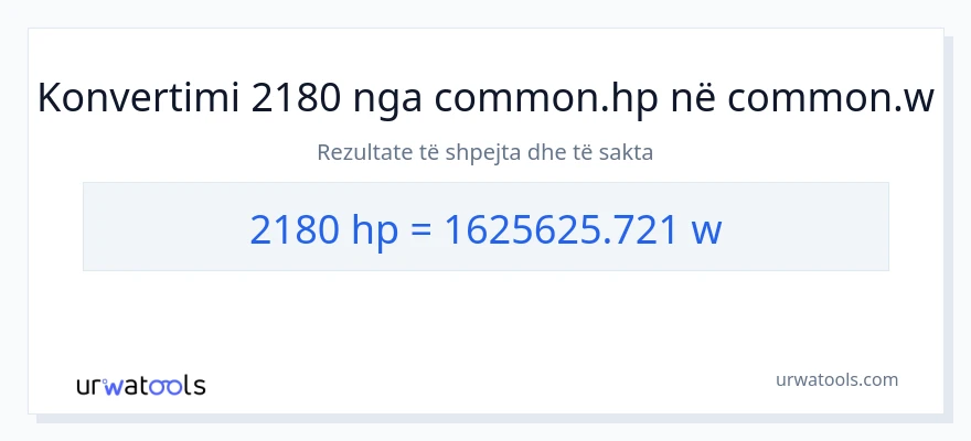 Konvertimi 2180 kuajfuqi në vat