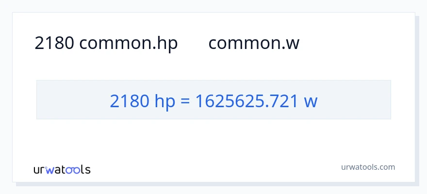 2180 ہارس پاور سے واٹ کی تبدیلی