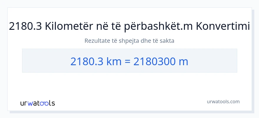Konvertimi 2180.3 kilometra në Matës