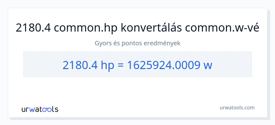 2180.4 lóerő - watt konverzió